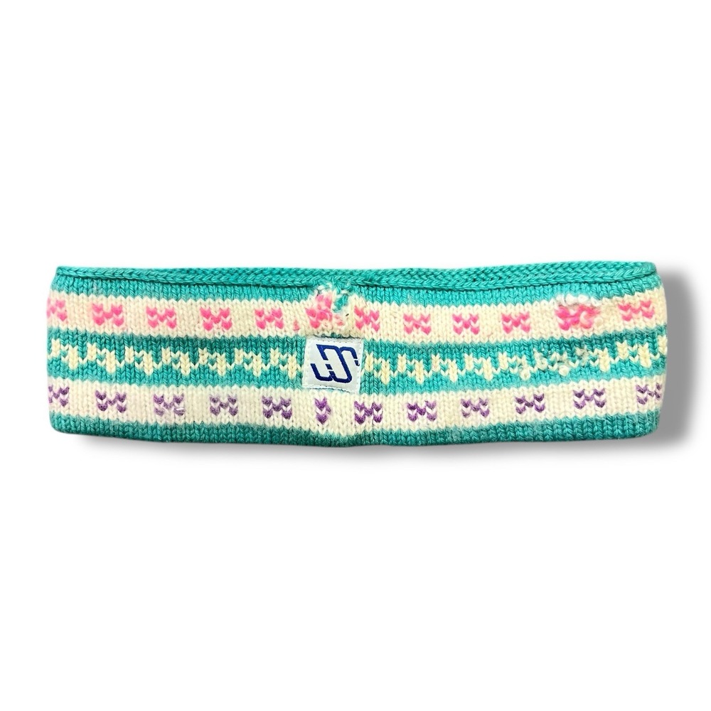 Vintage Murray Merkley Pure Virgin Wool Ski Headband Womens Canada Multicolor